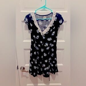 Hollister & Co Floral V-Neck Dress with Ruffle Trim